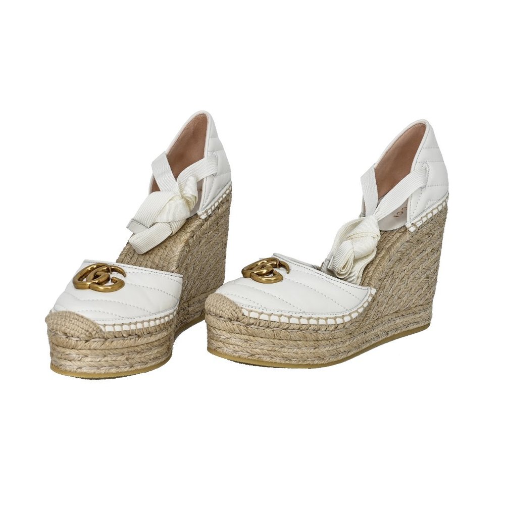 Gucci GG Marmont Matelassé Leather Espadrille Platform - Picture 3 of 13
